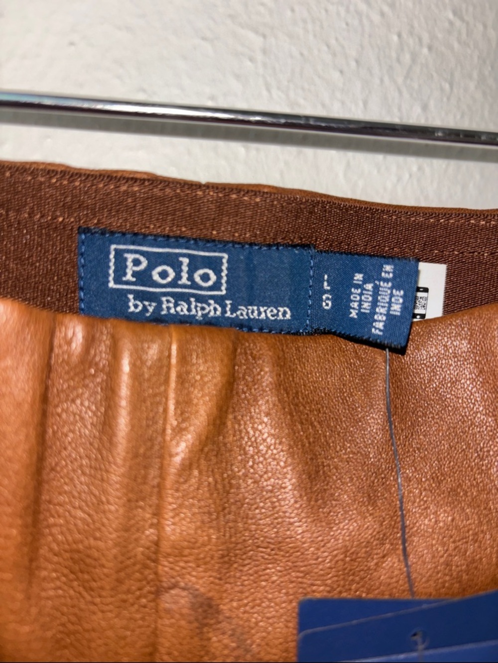 NWT Polo by Ralph Lauren Brown Leather-Look Slim Pants Size L - Picture 3 of 8